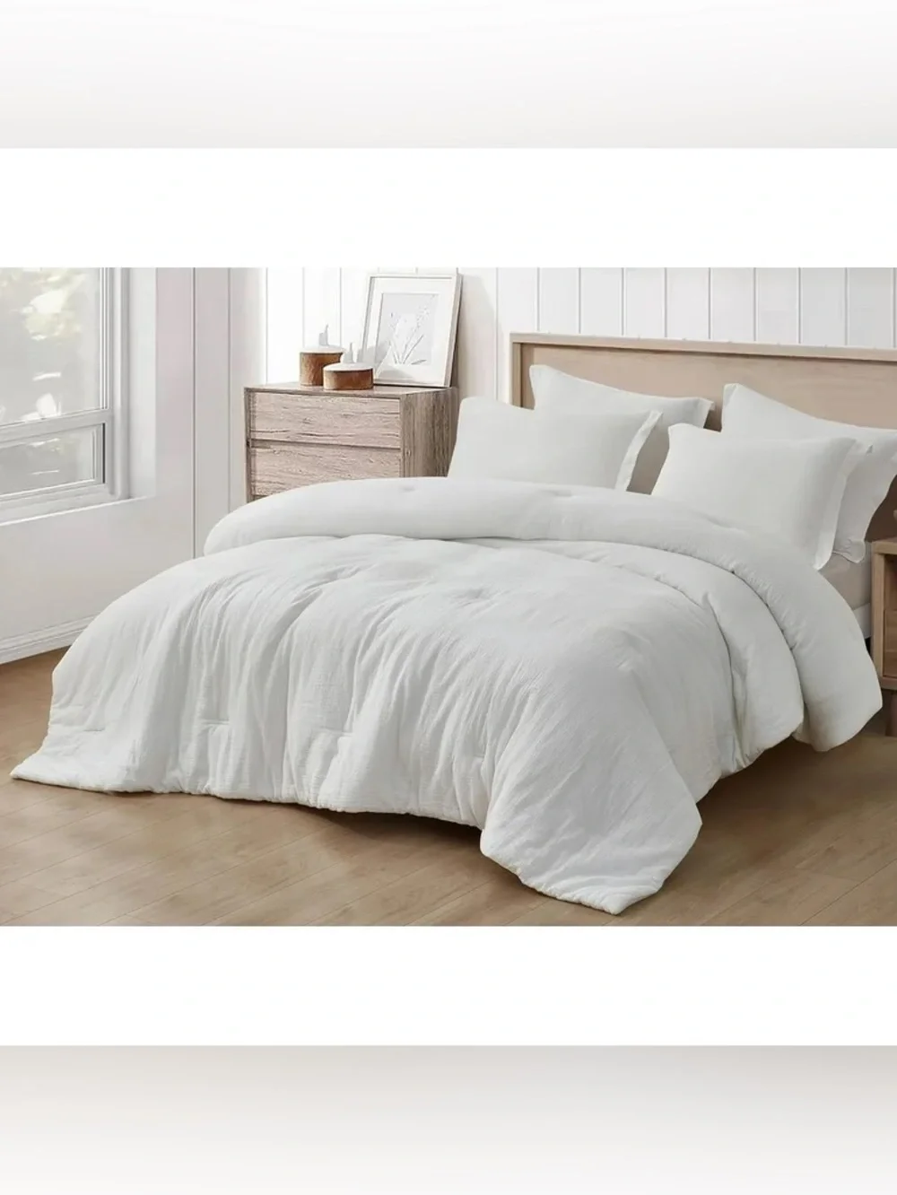 White Cotton cotton king 3 piece white Comforter Set